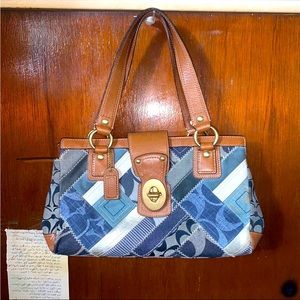 Coach Patchwork Canvas & Leather Handbag (12216) Vintage rare bag